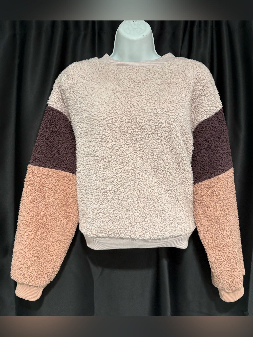 Retro American Eagle Sherpa Pullover Sweater M